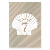 Sand en Seashell tan Trouwtafel Nummer Kaart (Voorkant)