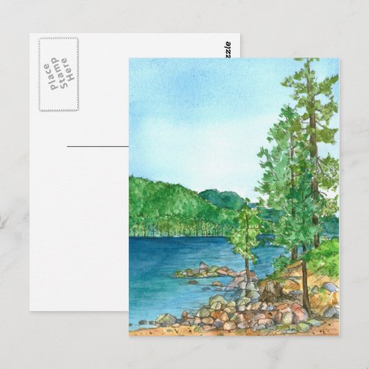 Sand Habor Lake Tahoe Waterverf schilderij Briefkaart (Voorkant / Achterkant)