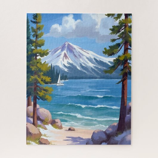 Sand Harbor Beach Lake Tahoe Painting Legpuzzel (Verticaal)
