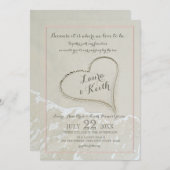 Sand Heart Beach bruiloft Kaart (Voorkant / Achterkant)