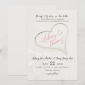 Sand Heart Beach bruiloft Kaart (Voorkant / Achterkant)