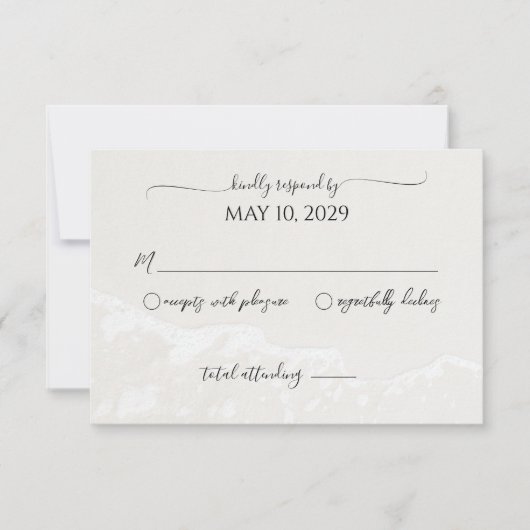 Sand Heart Beach Wedding Response RSVP Kaartje (Voorkant)