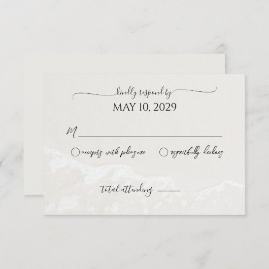 Sand Heart Beach Wedding Response RSVP Kaartje (Voorkant / Achterkant)