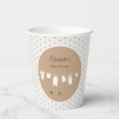 Sand Hearts Boho Minimalistisch Baby shower Papieren Bekers (Achterkant)