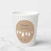 Sand Hearts Boho Minimalistisch Baby shower Papieren Bekers (Voorkant)