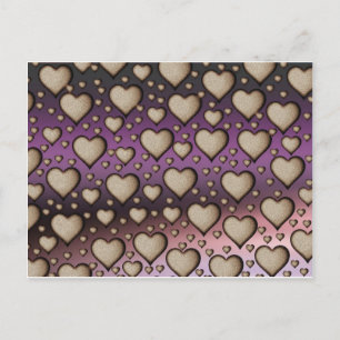 Sand Hearts op paarse achtergrond Briefkaart