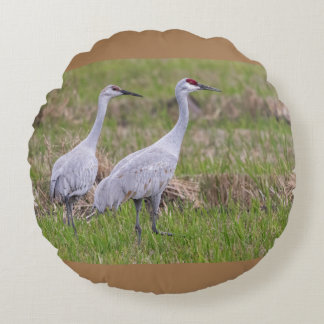 Sand Hill Cranes Pillow Rond Kussen