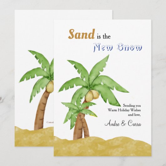 Sand is de nieuwe Kaart van de sneeuwvakantie (Voorkant / Achterkant)
