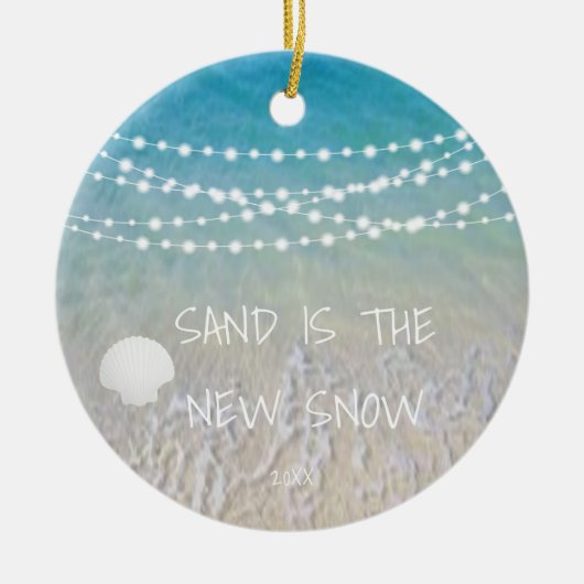 Sand Is The New Snow Beach Christmas Ornament (Voorkant)