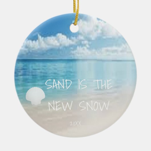 Sand Is The New Snow Beach Christmas Ornament (Voorkant)