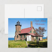 Sand Island, Wisconsin Light House Foto Briefkaart (Voorkant / Achterkant)