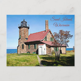 Sand Island, Wisconsin Light House Foto Briefkaart