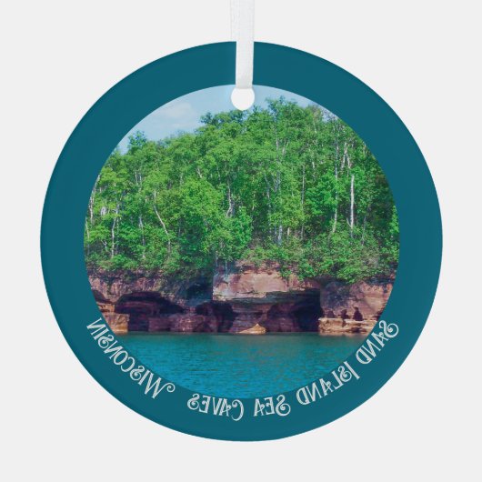 Sand Island Zee Caves in Wisconsin Glas Ornament (Achterkant)