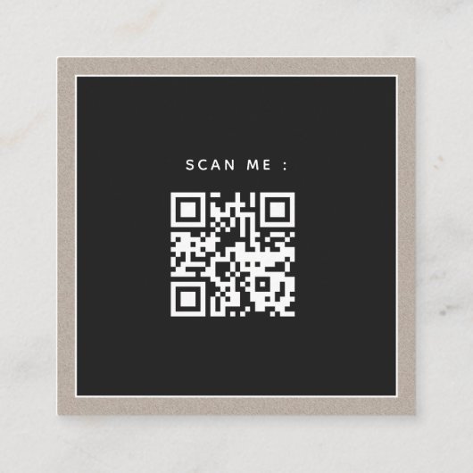 Sand Kraft Paper Voeg Logo Qr Code sociale media t Vierkante Visitekaartje (Achterkant)