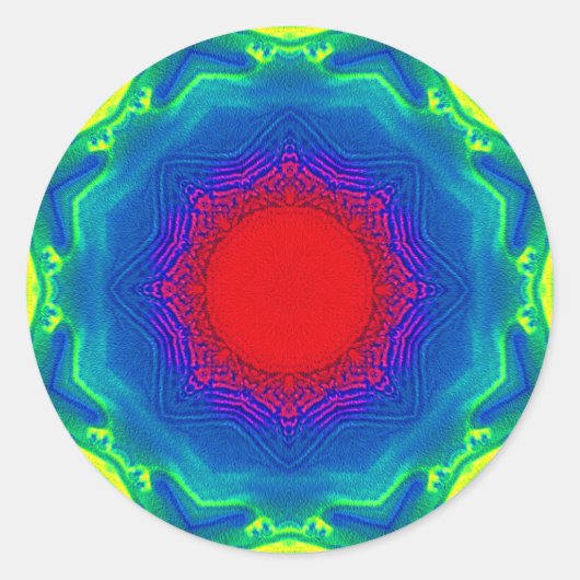 Sand Mandala Ronde Sticker (Voorkant)