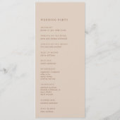 Sand | Manuscript Watermark Monogram Weddenschap Programmakaart (Achterkant)