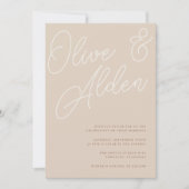 Sand | Manuscript Watermark Wedding Kaart (Voorkant)