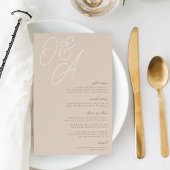 Sand | Menu Watermerk Monogram Weddenschap