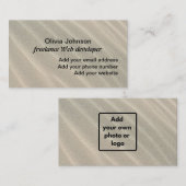 Sand minimalist digital nomads freelancer beige visitekaartje (Voorkant / Achterkant)