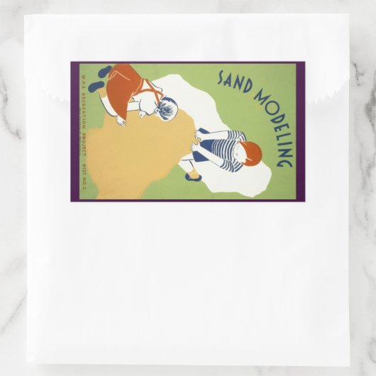 Sand Modelling Rechthoekige Sticker (Tas)