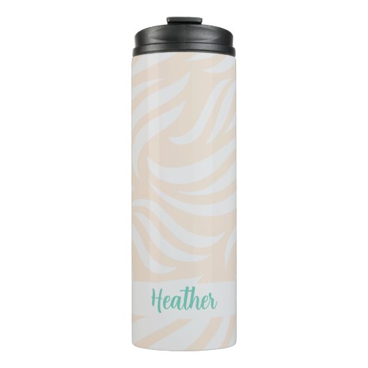 Sand Modern Chic Simple Personalized Travel Mug Thermosbeker (Voorkant)