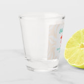 Sand Modern Tropical Flamingo Foliage Vacation Shot Glas (Links)