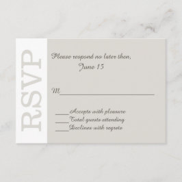 Sand Modern Wedding RSVP Response Kaart