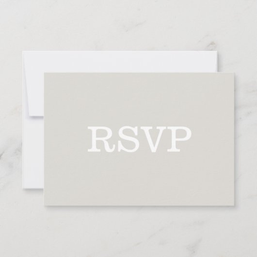 Sand Modern Wedding RSVP Response Kaart (Achterkant)