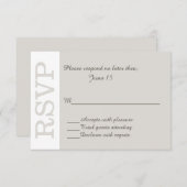 Sand Modern Wedding RSVP Response Kaart (Voorkant / Achterkant)