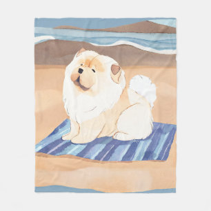 SAND N' ZEE Cream Chow Hond stranddeken Fleece Deken