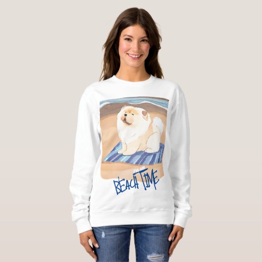 SAND N' ZEE Cream Chow Hond sweatshirt (Voorkant volledig)