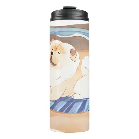 SAND N' ZEE Cream Chow Hond thermische tumbler Thermosbeker (Voorkant)