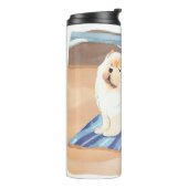 SAND N' ZEE Cream Chow Hond thermische tumbler Thermosbeker (Gedraaid links)