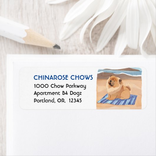 SAND N' ZEE Rode Chow adresetiketten Etiket (Insitu)