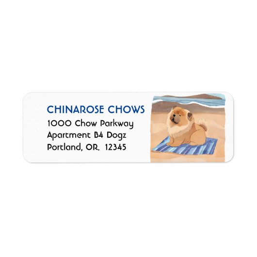 SAND N' ZEE Rode Chow adresetiketten Etiket (Voorkant)