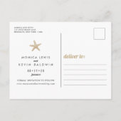 Sand Ocean Beach Wedding Bewaar de datum Aankondigingskaart (Achterkant)