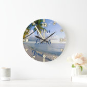 Sand Ocean Sky Palm ,Tropical Beach Grote Klok (Huis)