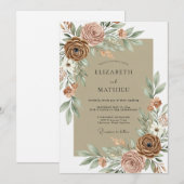 Sand Organic Desert Wedding Kaart (Voorkant / Achterkant)