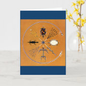 Sand Painting Native American Tribal Kaart (Gele Bloem)