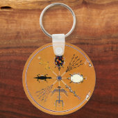 Sand Painting Native American Tribal Sleutelhanger (Voorkant)
