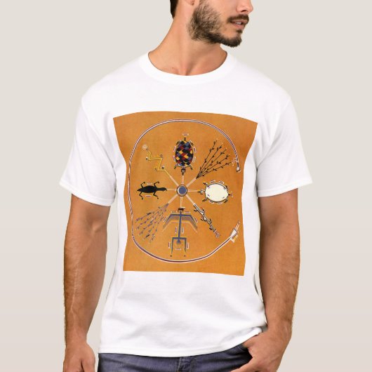 Sand Painting Native American Tribal T-shirt (Voorkant)