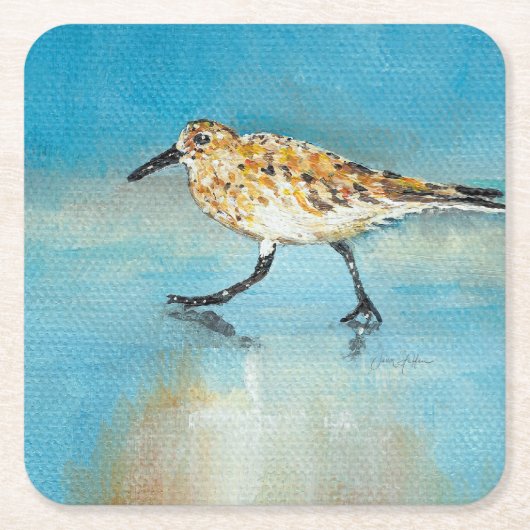 Sand Piper Shorebird Artwork Kartonnen Onderzetters (Voorkant)