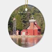 Sand Point Lighthouse Baraga-versiering Keramisch Ornament (Links)