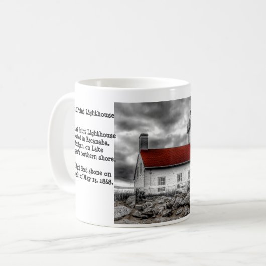 Sand Point Lighthouse Coffee Mok (Voorkant links)