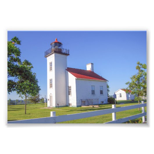 Sand Point Lighthouse, Escanaba, Michigan Foto Afdruk (Voorkant)