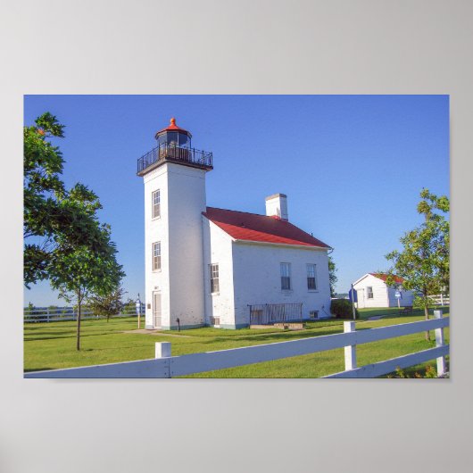 Sand Point Lighthouse, Escanaba, Michigan  Poster (Voorkant)