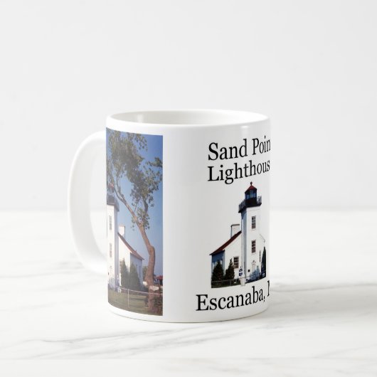 Sand Point Lighthouse Escanaba mok (Voorkant links)