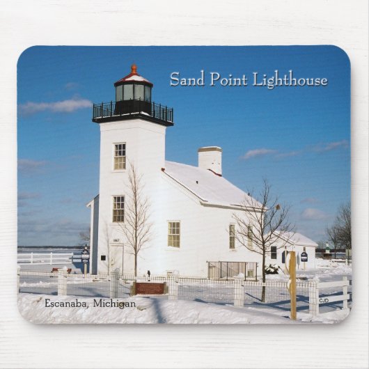 Sand Point Lighthouse Escanaba mousepad Muismat (Voorkant)