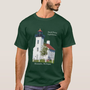 Sand Point Lighthouse Escanaba shirt donker