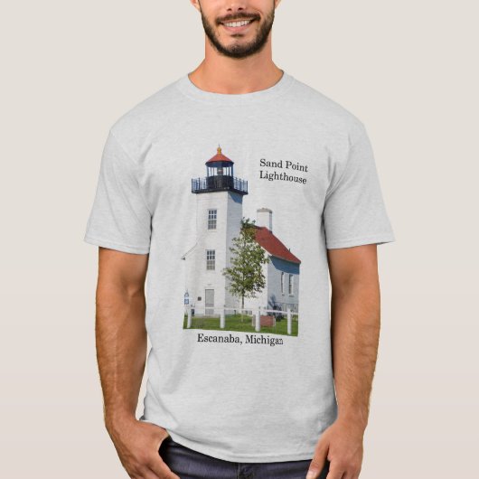 Sand Point Lighthouse Escanaba shirt licht (Voorkant)